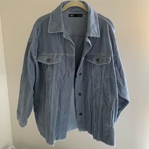 Zara blue oversized corduroy jacket